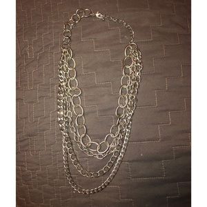 Layered Silver Chain Necklace